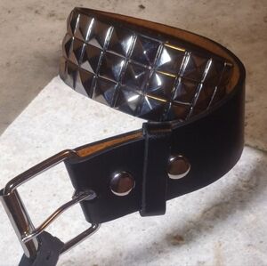 Black and Silver Studded Belt